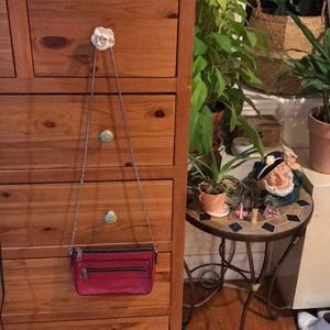 MILLY red small bag on slinky chain